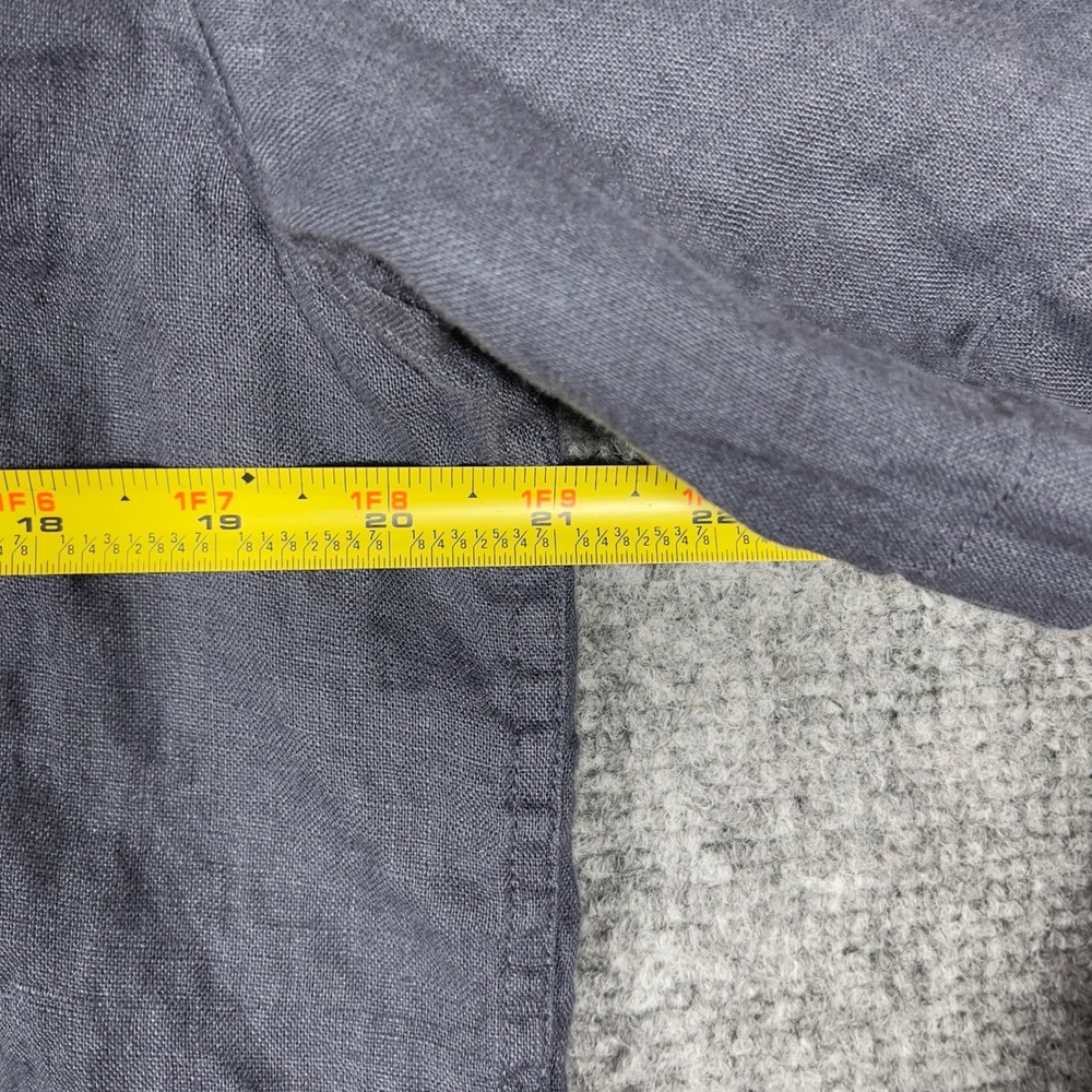 C&C California Button Down Shirt Mens M Gray 100% Linen Short Sleeve Pockets - Picture 4 of 6